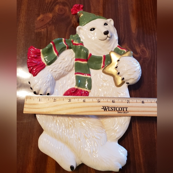 Christmas Bear serving plate 8 x 12 inches - Picture 3 of 5